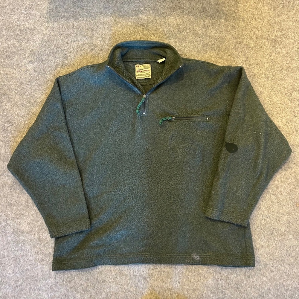 Vintage Bugle‎ Boy Double-Brush Green Faded Snow Fleece